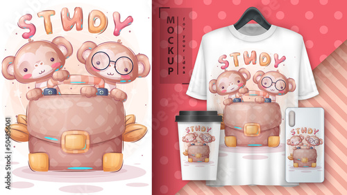 Monkey with diplomat - poster and merchandising