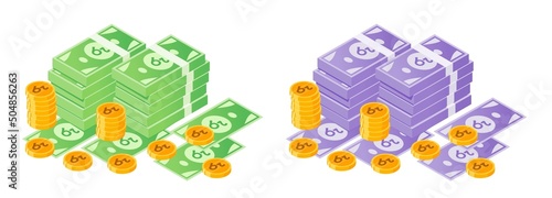 Sri Lankan Rupee Money Bundle and Coins