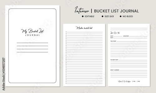 My bucket list journal  logbook kdp interior template