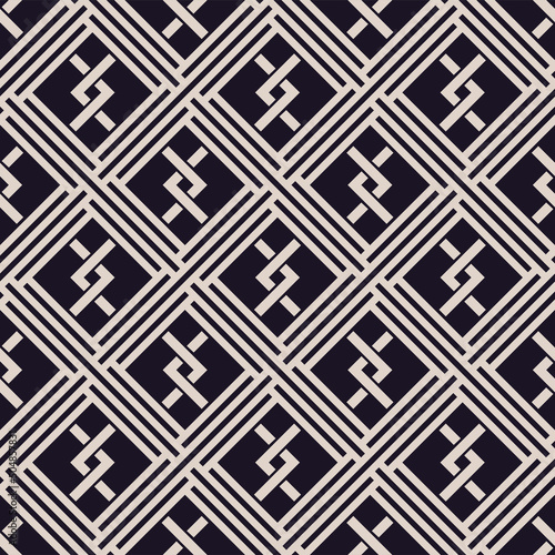 Japanese Zigzag Line Weave Vector Seamless Pattern