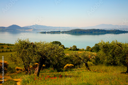 Paesaggio lago Trasimeno, Umbria. Italia