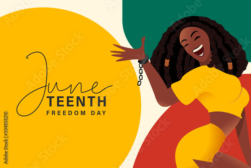 Juneteenth Free-ish Since June 19, 1865. Freeish Design of Banner. Black Lives Matter. Vector logo Illustration. Juneteenth Independence Day. Freedom or Emancipation day. Annual american holiday