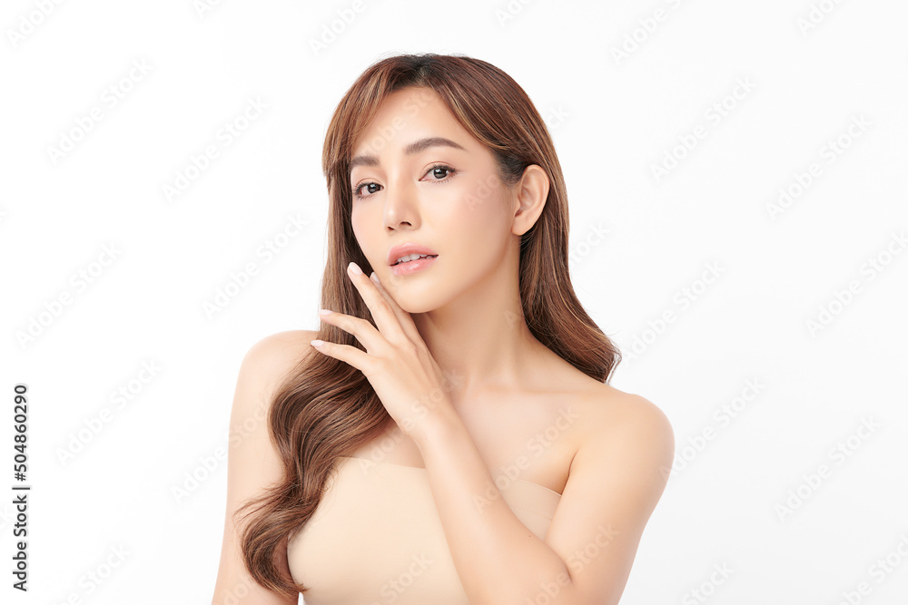 Beautiful young asian woman with clean fresh skin on white background, Face care, Facial treatment, Cosmetology, beauty and spa, Asian women portrait. Beautiful young asian woman with clean fresh skin on white background, Face care, Facial treatment, Cosmetology, beauty and spa, Asian women portrait.