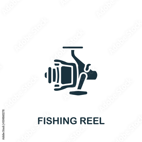 Fishing Reel icon. Monochrome simple Fishing icon for templates, web design and infographics