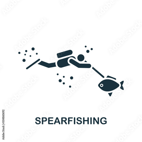 Spearfishing icon. Monochrome simple Fishing icon for templates, web design and infographics
