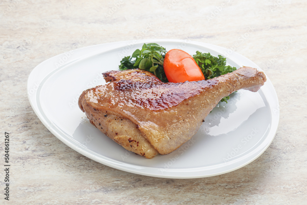 Roasted duck leg with orange sauce Roasted duck leg with orange sauce