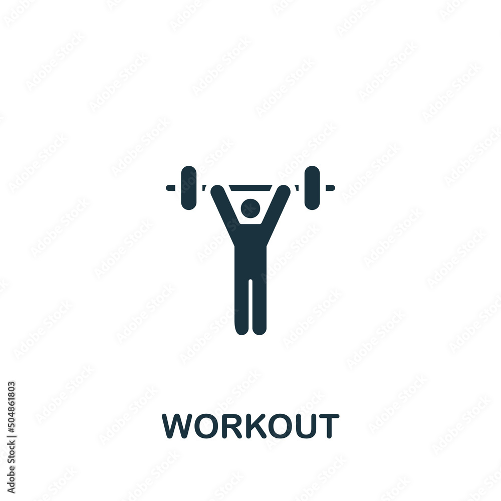 Workout icon. Monochrome simple Fitness icon for templates, web design and infographics Workout icon. Monochrome simple Fitness icon for templates, web design and infographics