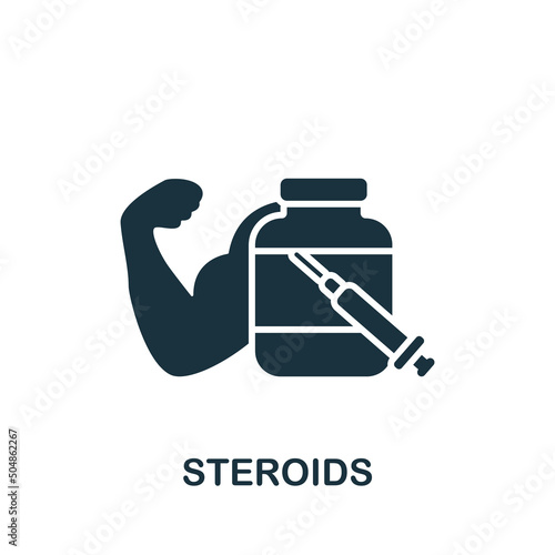 Steroids icon. Monochrome simple Fitness icon for templates, web design and infographics