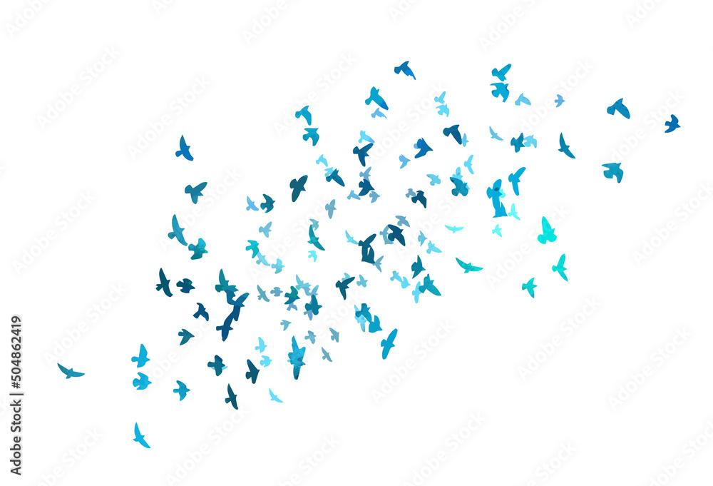 A flock of blue birds. Vector illustration A flock of blue birds. Vector illustration