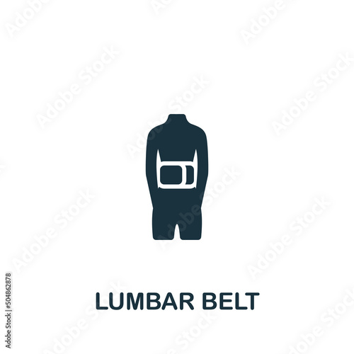 Lumbar Belt icon. Monochrome simple Fitness icon for templates, web design and infographics