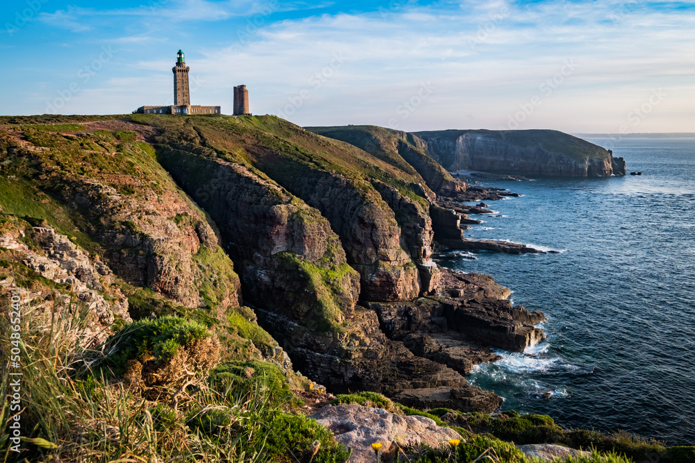Panoramic view over Cap Frehel, Brittany, France