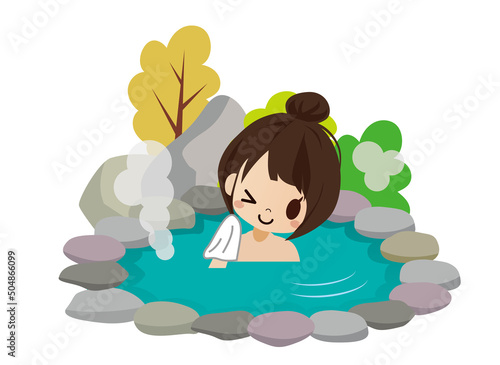 温泉　家族　入浴


