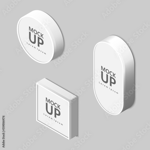 Signage light box on colour gray background