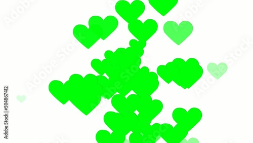 Colorful love hearts icons animation pattern white background. Valentine's day special