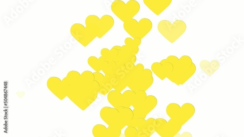 Colorful love hearts icons animation pattern white background. Valentine's day special