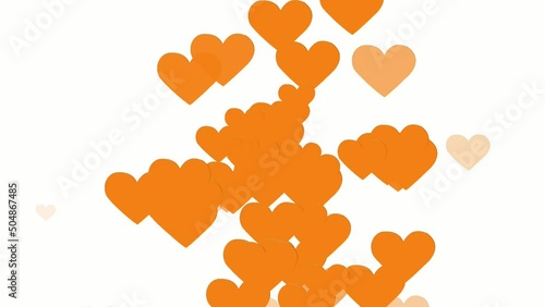 Colorful love hearts icons animation pattern white background. Valentine's day special