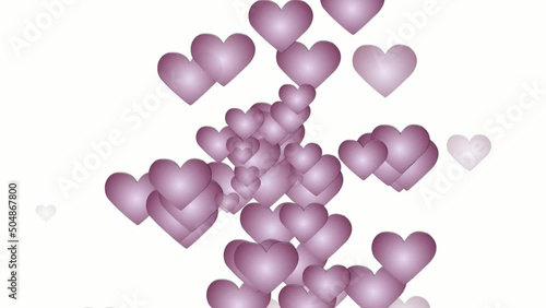 Colorful love hearts icons animation pattern white background. Valentine's day special