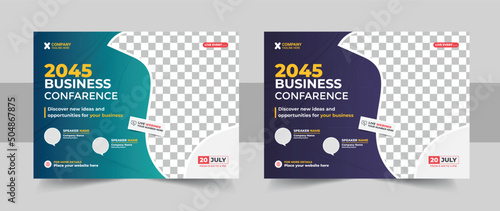 Creative flyer and invitation banner template design, Annual corporate business workshop, meeting & training promotion poster, Online digital marketing horizontal cover template
