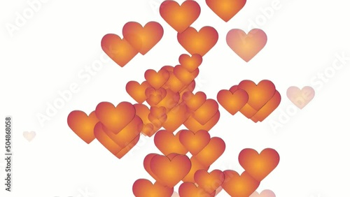 Colorful love hearts icons animation cartoon white background. Valentine's day special