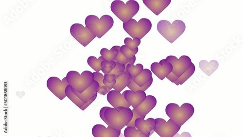 Colorful love hearts icons animation cartoon white background. Valentine's day special