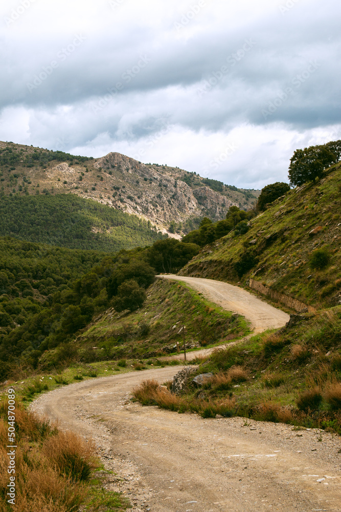 Mountain road in the mountain range of Gador Mountain road in the mountain range of Gador