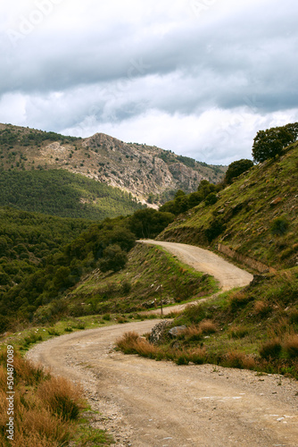 Mountain road in the mountain range of Gador