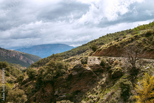 Mountain road in the mountain range of Gador