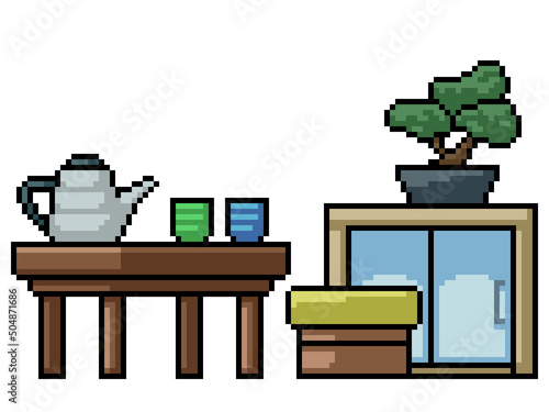 pixel art living room decoration