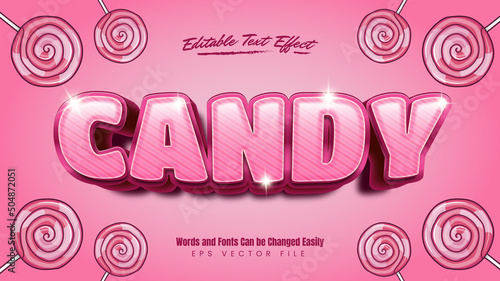 Pink candy editable text effect