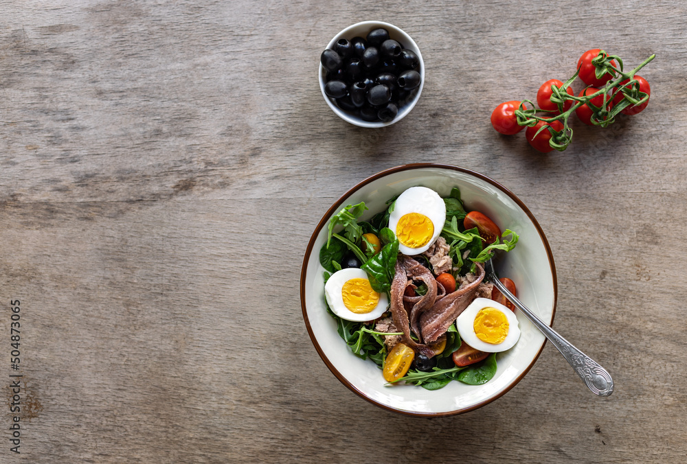 Nicoise french composed salad.