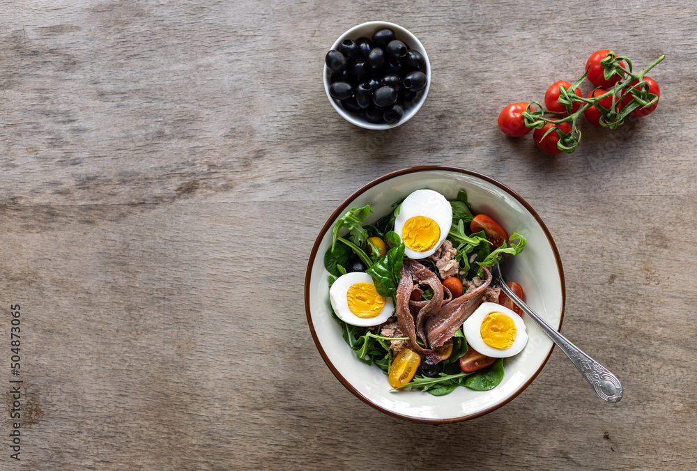 Nicoise french composed salad. Nicoise french composed salad.