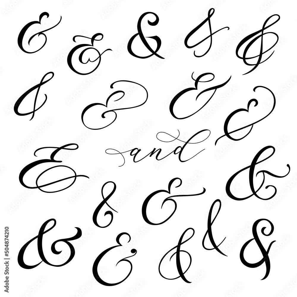 Typography Ampersand Script Printable Digital Download for 