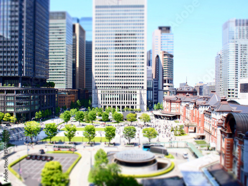 東京駅前のジオラマ撮影