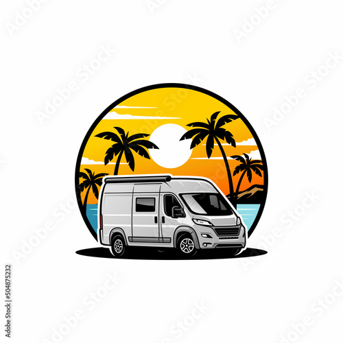 camper van or motor home illustration vector. 