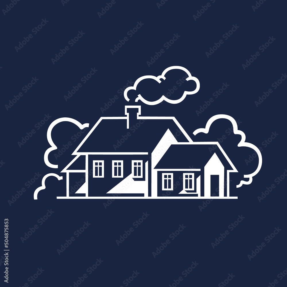 Private house icon. Monochrome illustration.