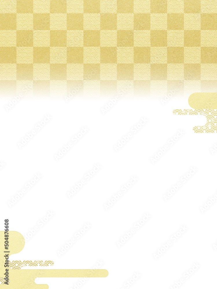 Oriental background material with traditional patterns and clouds Oriental background material with traditional patterns and clouds
