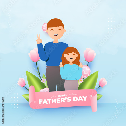 Happy father's day design, suitable for banners, promotions, posters, vouchers, give away and others