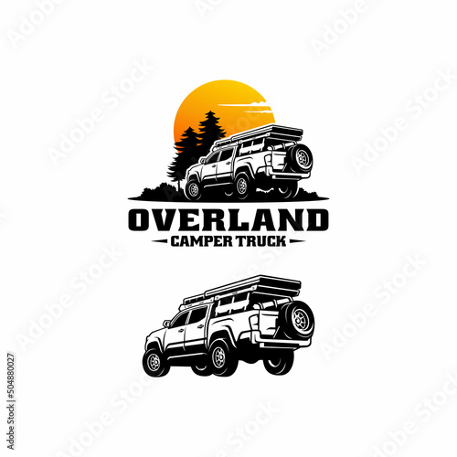 set of adventure vehicle or pick up truck logo vector
