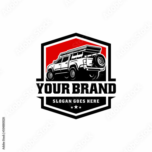 set of adventure vehicle or pick up truck logo vector