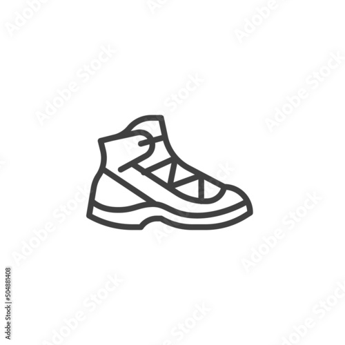 Hiking boots line icon
