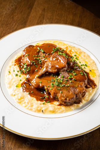 lamb saddle with italian risotto