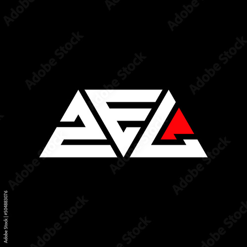 ZEL triangle letter logo design with triangle shape. ZEL triangle logo design monogram. ZEL triangle vector logo template with red color. ZEL triangular logo Simple, Elegant, and Luxurious Logo... photo