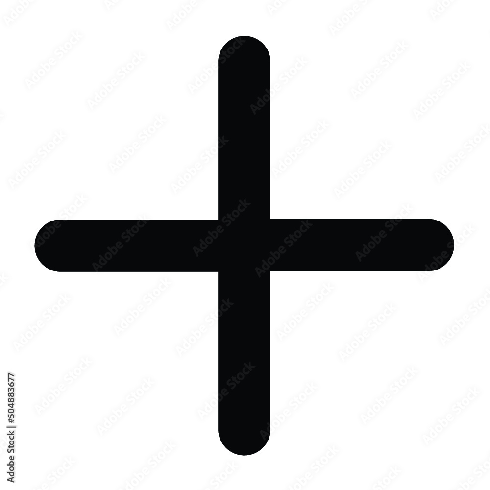 Black solid icon for Plus icon