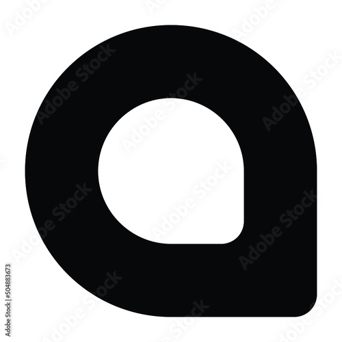 Black solid icon for Pin Right Bullet Point icon