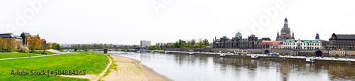 Panoramic view of Dresden on the banks of the Elbe 