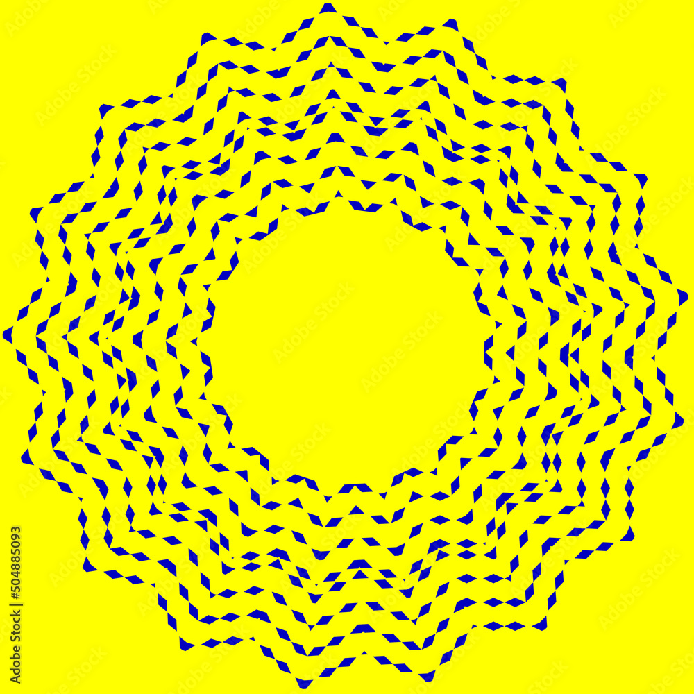 Blue mandala abstract background with yellow dots Stock Illustration