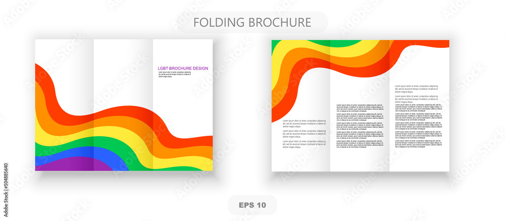 Tri-fold LGBT BROCHURE DESIGN, Vector graphics Flyer layout with text ...