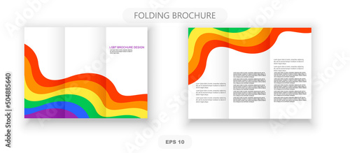 Tri-fold LGBT BROCHURE DESIGN, Vector graphics Flyer layout with text.
