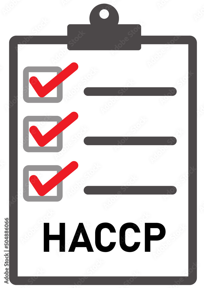 HACCP - Hazard Analysis Critical Control Points icon with award or checkmark. flat style. HACCP - Hazard Analysis Critical Control Points icon with award or checkmark. flat style.