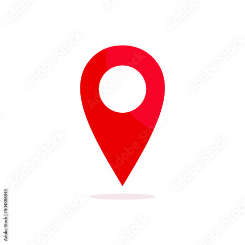 Location icon vector. Gps pin with shadow. Destination concept.